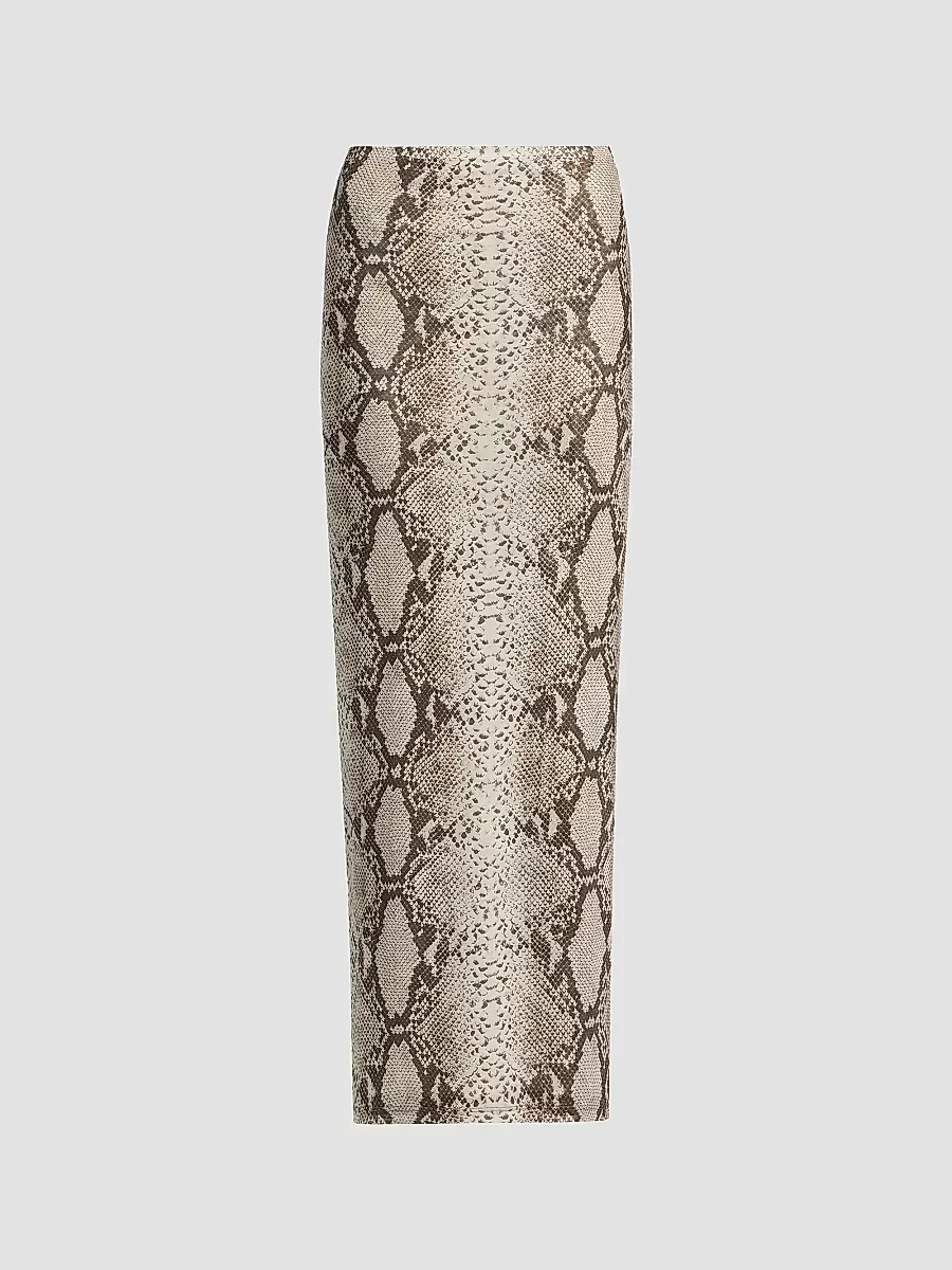 Azana Snakeskin-Print Maxi Skirt by Ronny Kobo