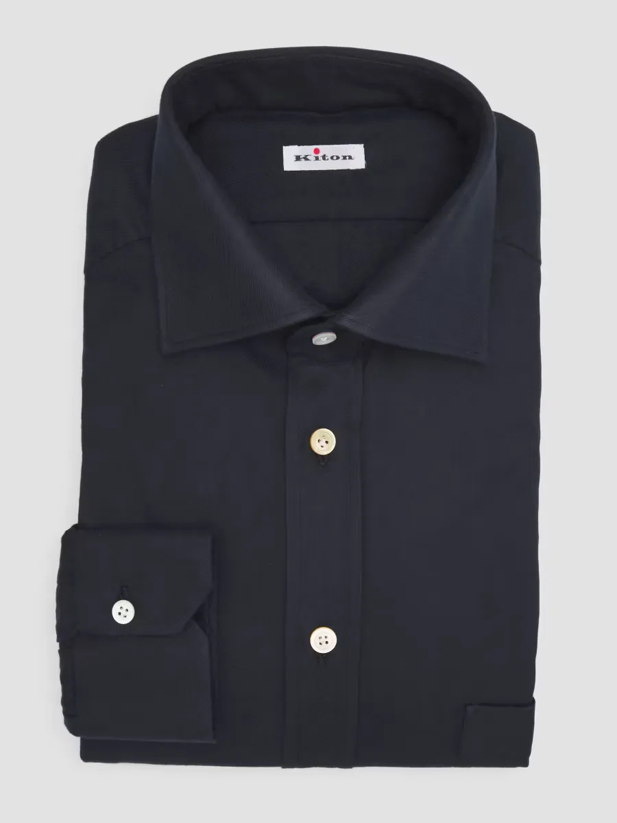 Brushed Cotton Flannel Dress Shirt by Kiton