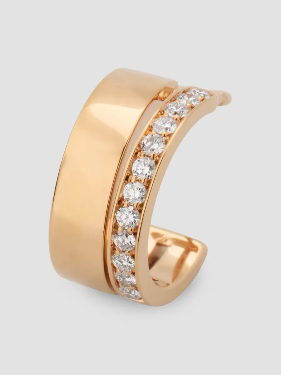 Berbere 18K Rose Gold & 0.10 TCW Diamond Two-Row Single Earring by Repossi