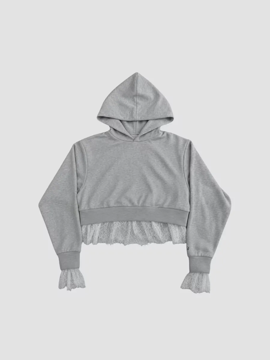 Tristan Lace Crop Hoodie by KatieJ NYC
