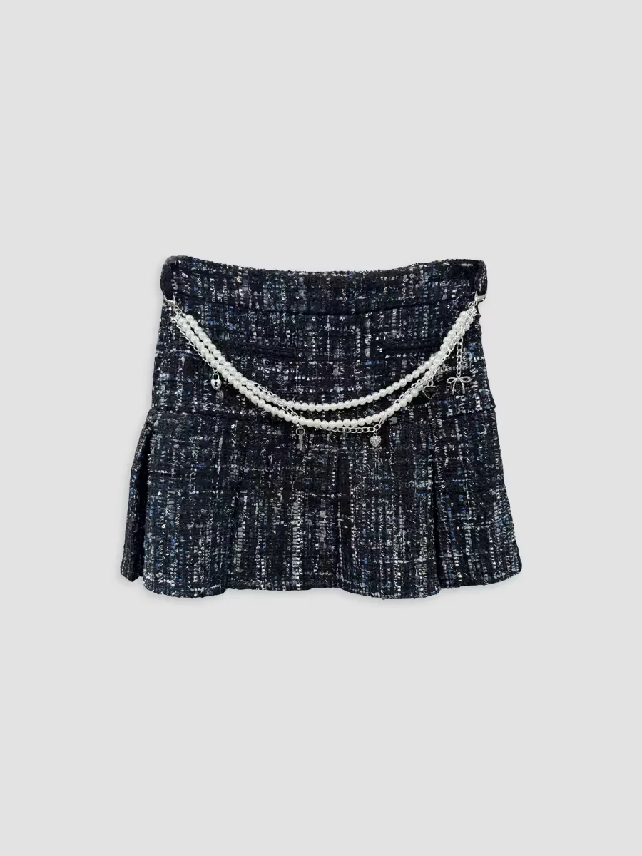 Hattie Embellished Boucle Mini Skirt by KatieJ NYC