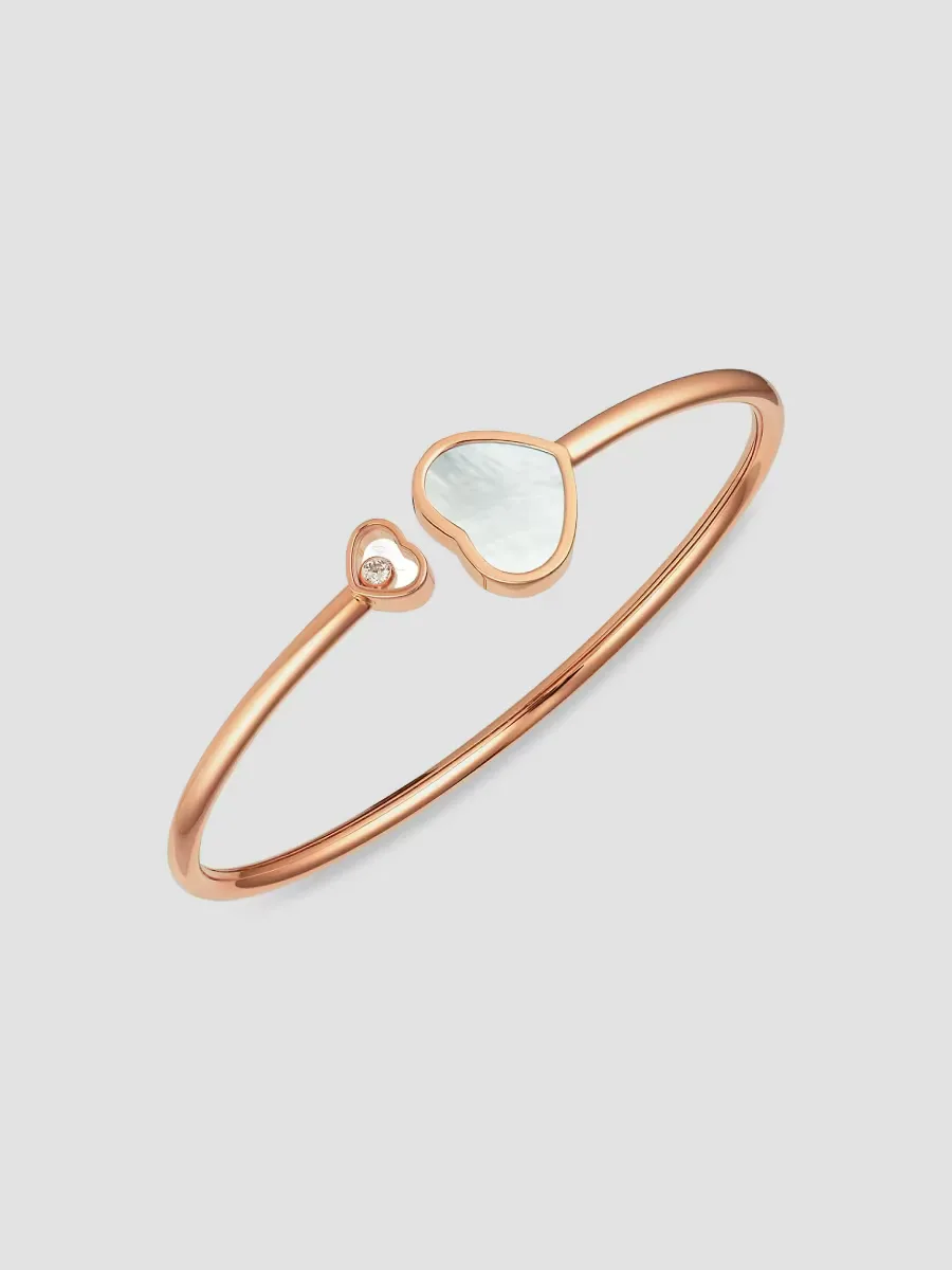 Happy Hearts 18K Rose Gold, Diamond & Mother-Of-Pearl Bangle by Chopard