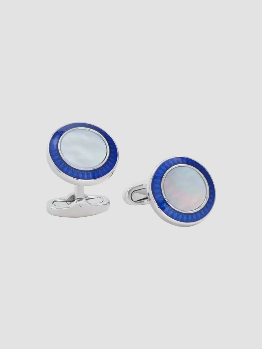 Round Mother of Pearl Cufflinks by Link Up