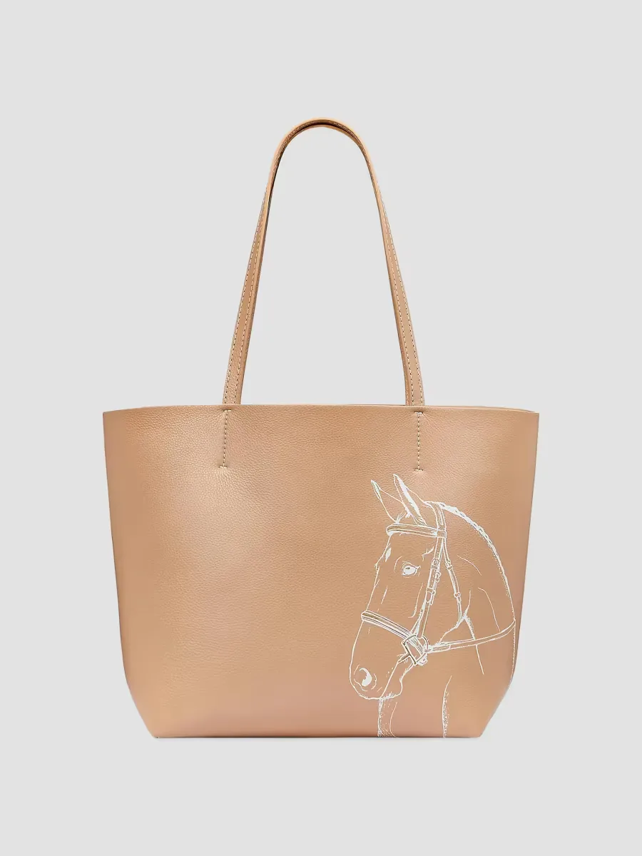 Melissa Bamber x GiGi New York Hunter Horse-Embossed Leather Tote Bag by GiGi New York