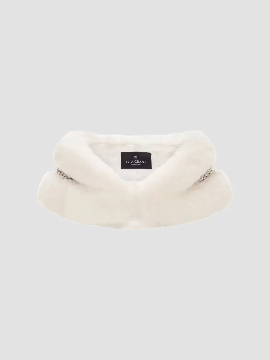 Faux Fur Fox Stole with Rhinestone Inserts by Lyla Grant