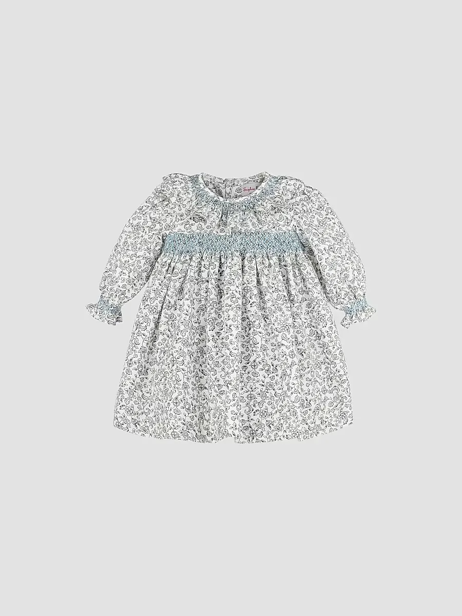Floral Cotton Long-Sleeve Dress by Luli & Me