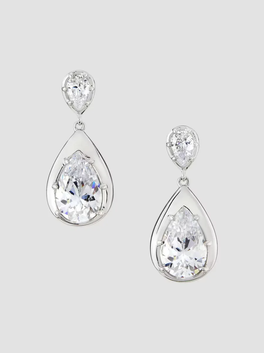 Sunny Cubic Zirconia Teardrop Earrings