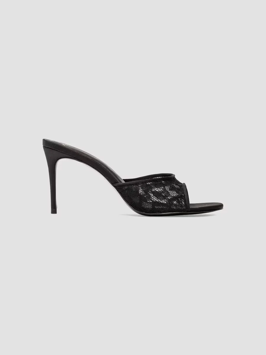 Celeste 80MM Lace Mules by Black Suede Studio