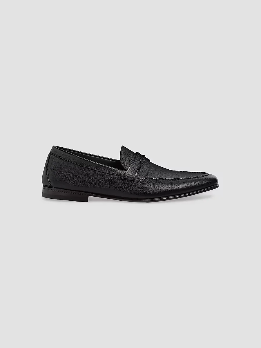Natural Grain Leather Mocassin Loafer by ZEGNA