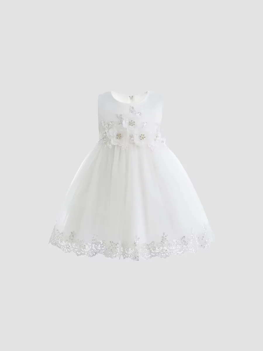 Embroidered Blooming Bow Dress by Tulleen