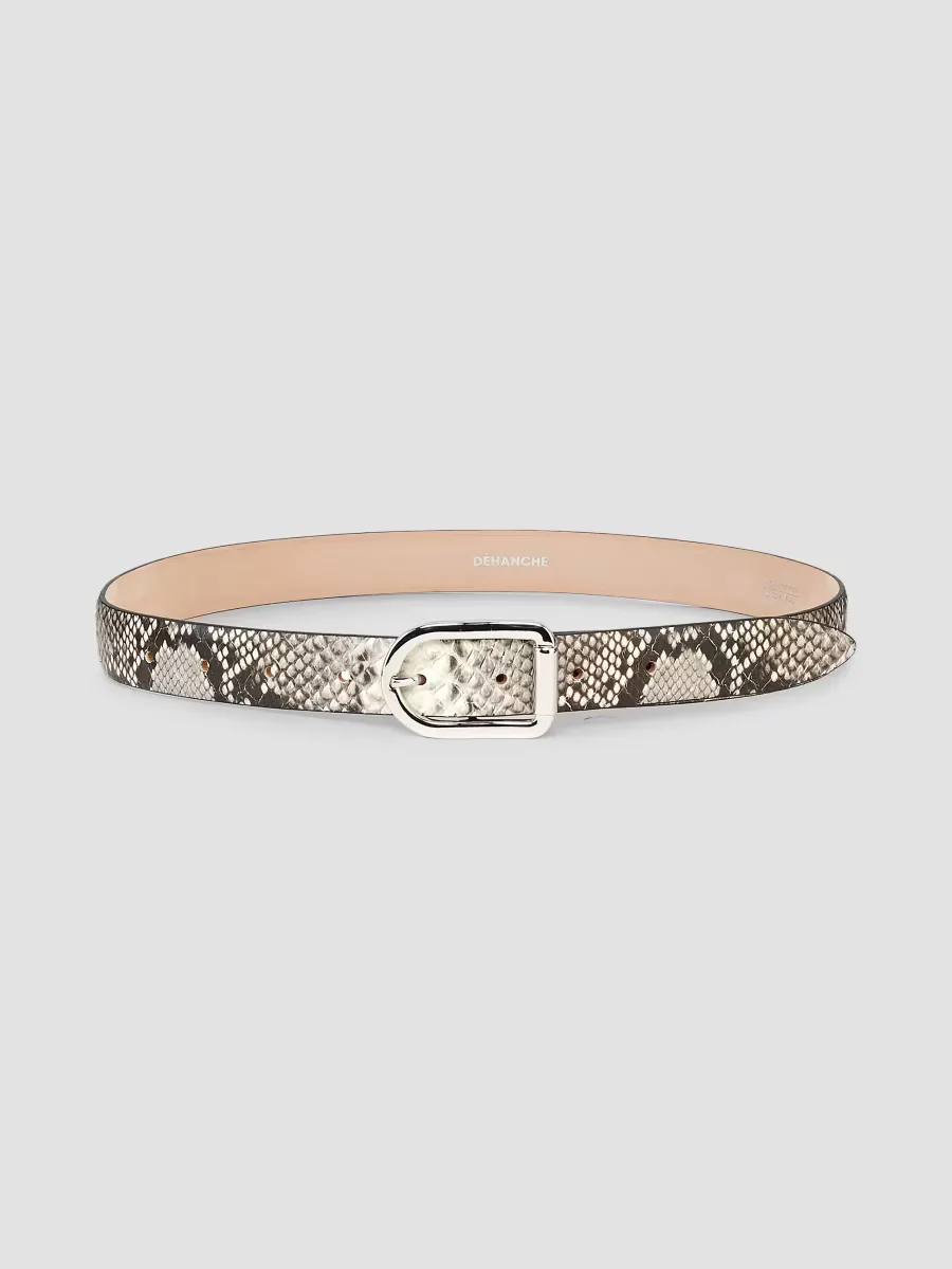 Mija Snake-Embossed Leather Belt by Dhanche