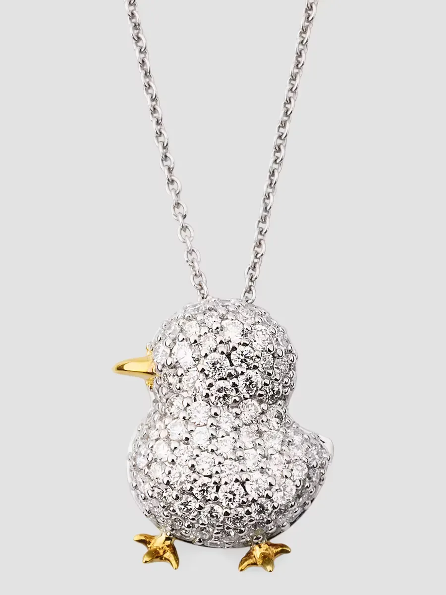 18K Two-Tone Gold & 0.78 TCW Diamond Chick Pendant Necklace by Roberto Coin