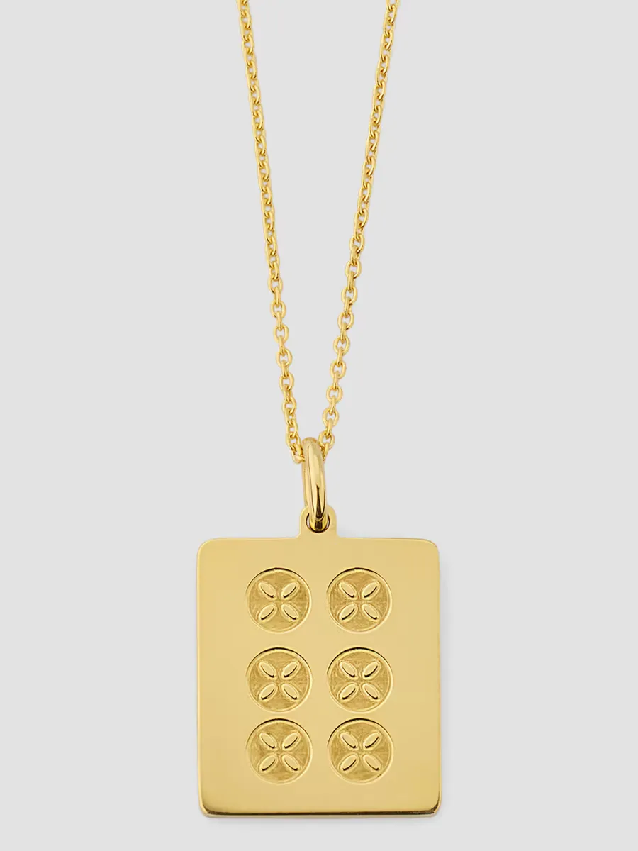 18K Yellow Gold Mahjong Tile Necklace by Roberto Coin