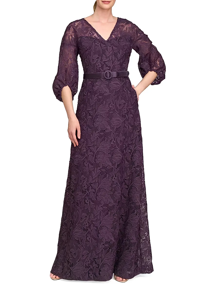 Delaney Lace A-Line Gown by Kay Unger