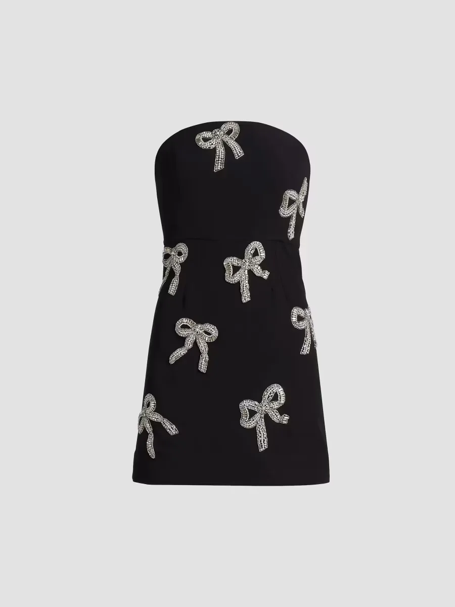 Sienna Crystal Bow Bandeau Minidress