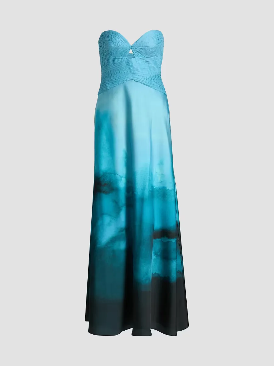 Cova Ombré Chiffon Strapless Gown by Amur