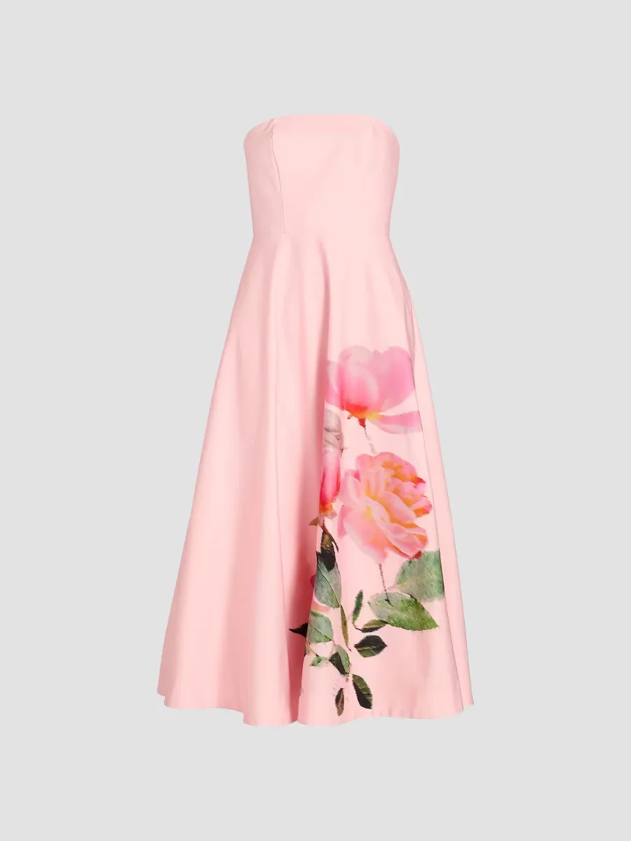 Flora Strapless Woven Midi-Dress by As It May