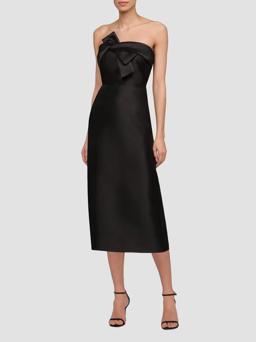 Aliana Strapless Mikado Cocktail Dress by Theia