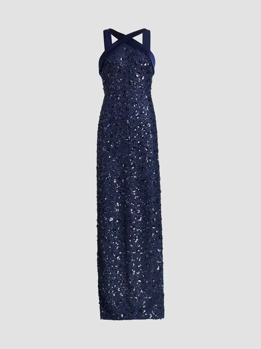 Kiki Beaded Column Gown by Theia