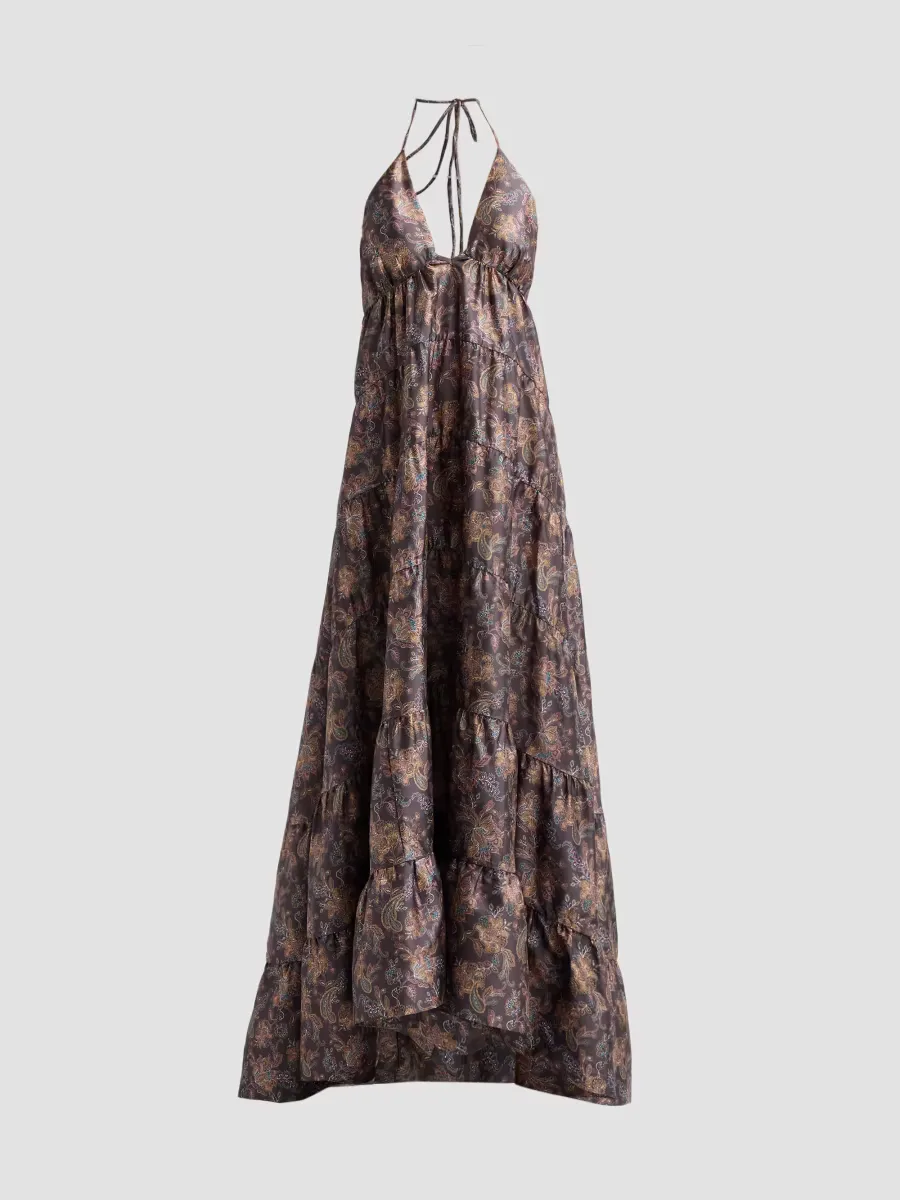 Kitty Paisley Taffeta Gown by Azeeza