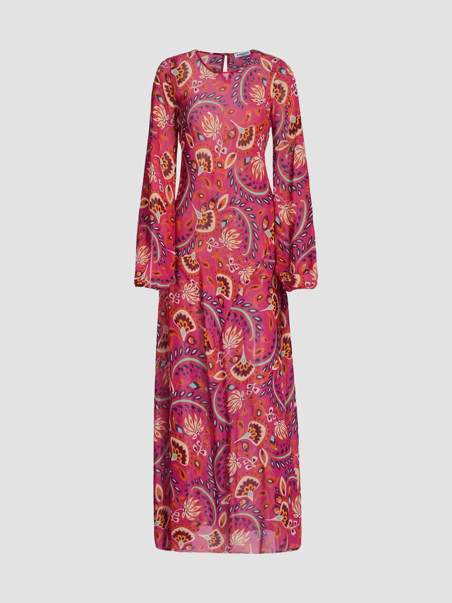 April Floral Chiffon Maxi Dress