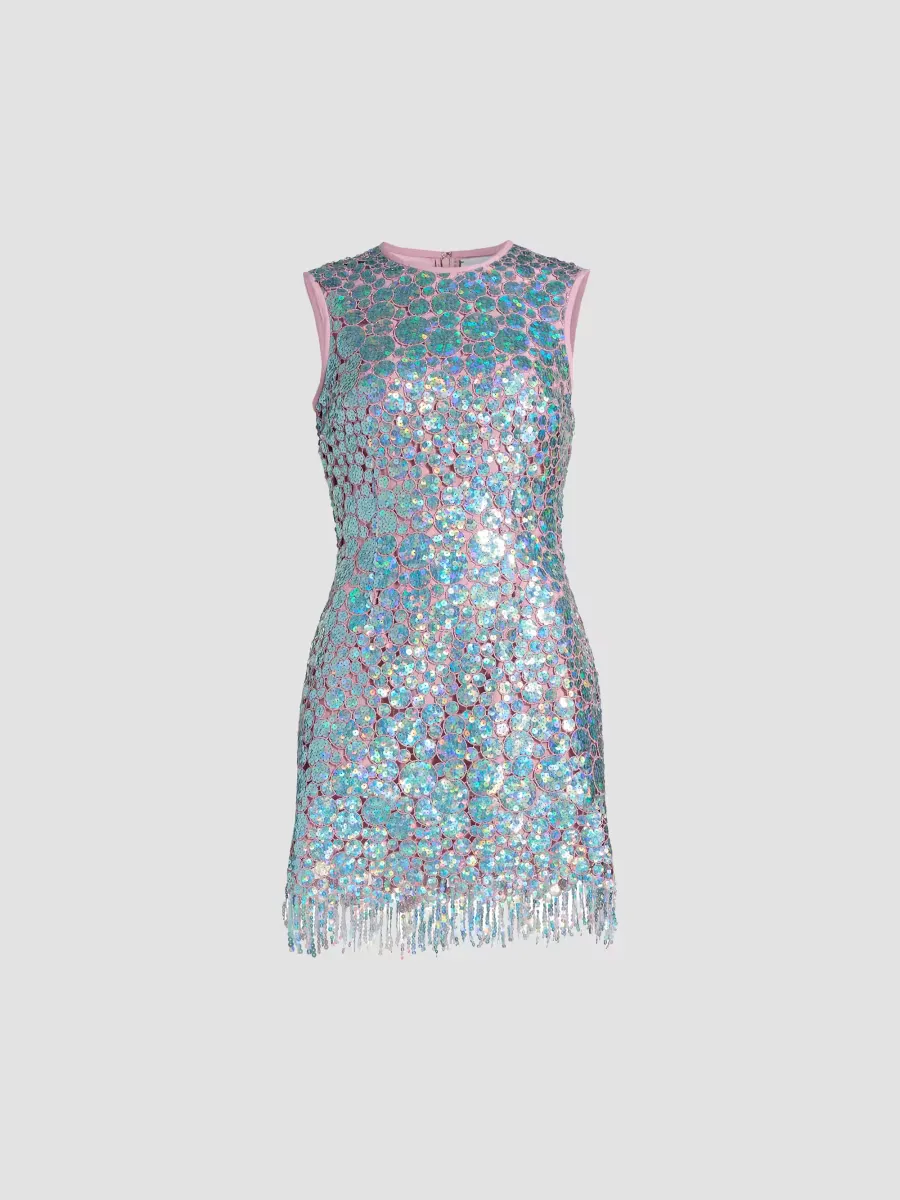 Galaxie Iridescent Sequined Minidress by Markarian
