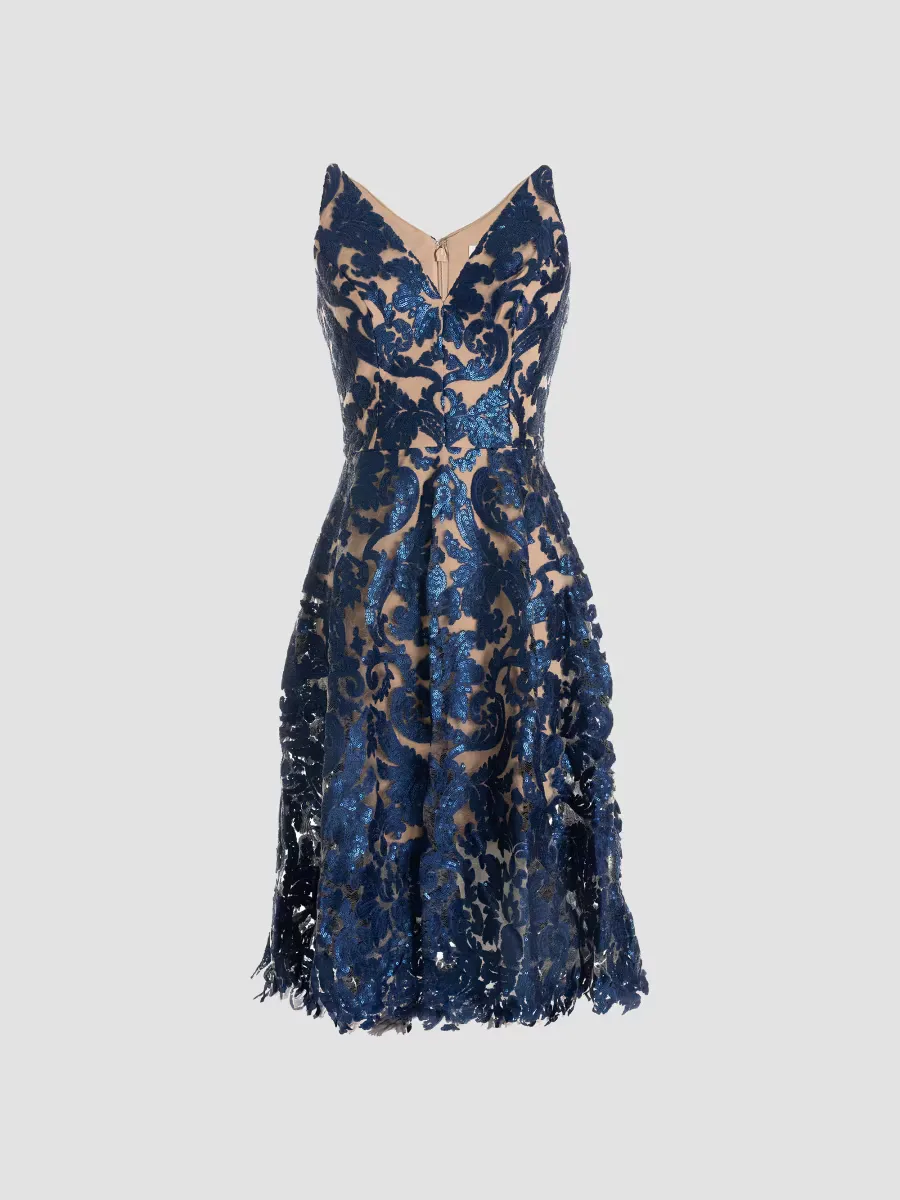 Blair Sleeveless Sequin Lace Midi Dress by Dress the Population