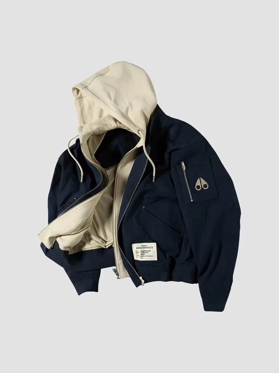 Skylark Cotton Canvas Bomber Jacket by Moose Knuckles