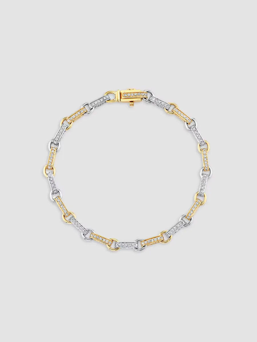 Two-Tone 14K Gold & 2.06 TCW Diamond Bracelet