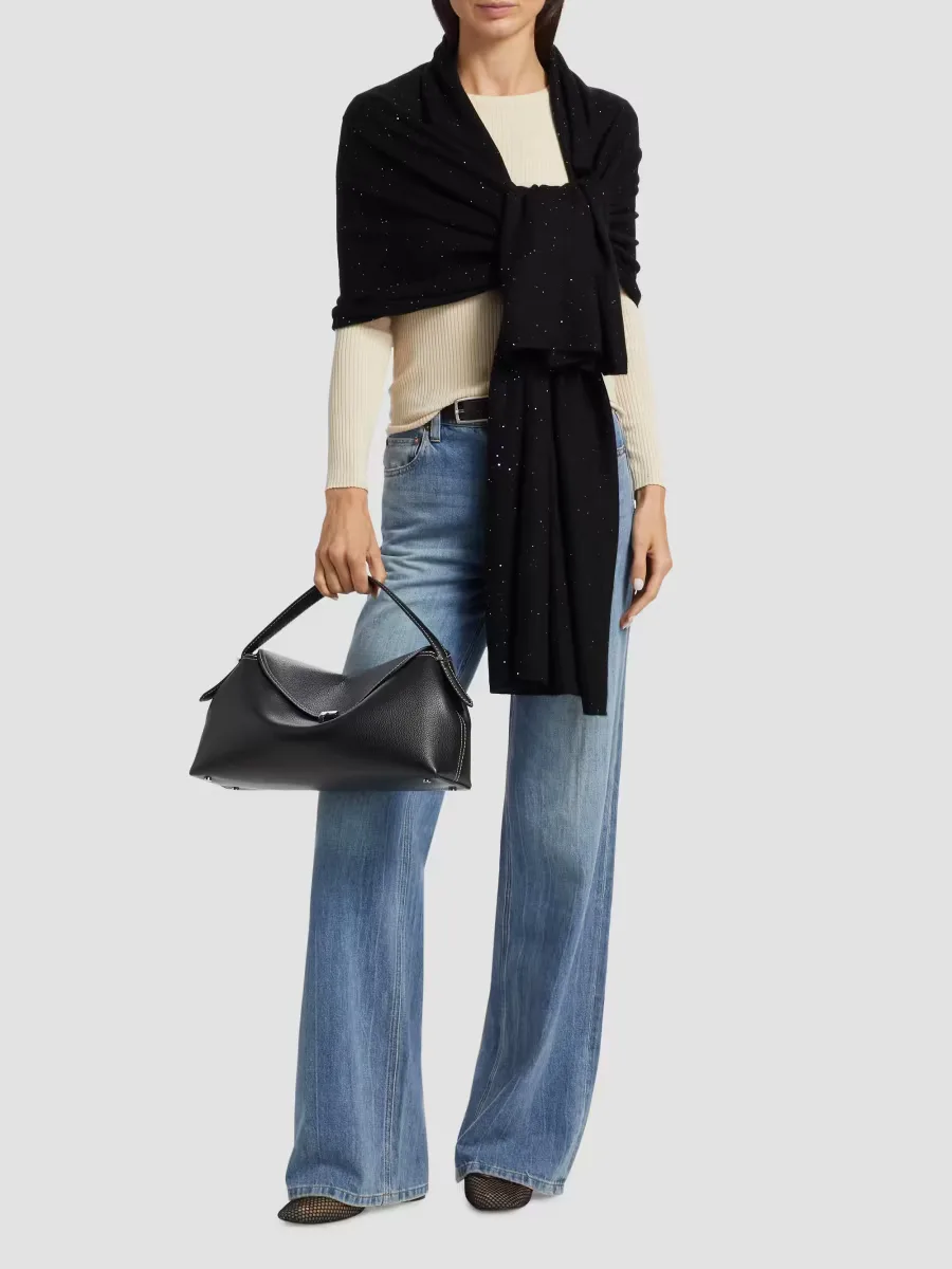 Sequined Metallic Cashmere Wrap by Sofia Cashmere