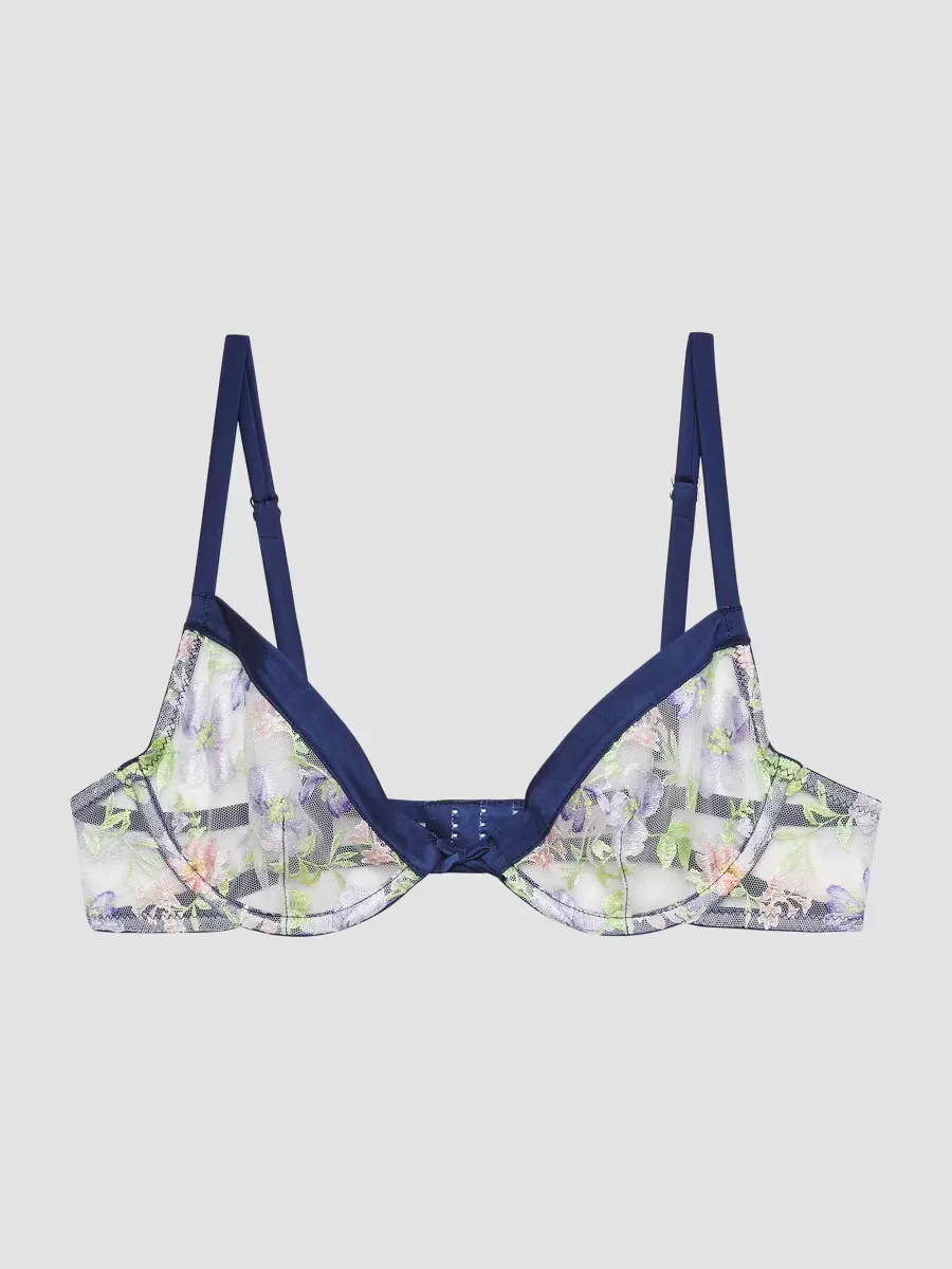 Elara Embroidered Silk-Blend Demi Bra by Fleur Du Mal