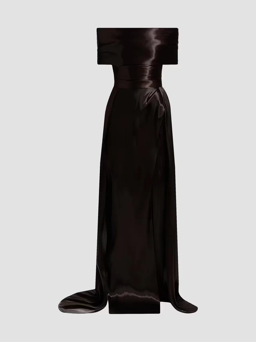 Liquid Organza Off-The-Shoulder Gown by Pamella Roland