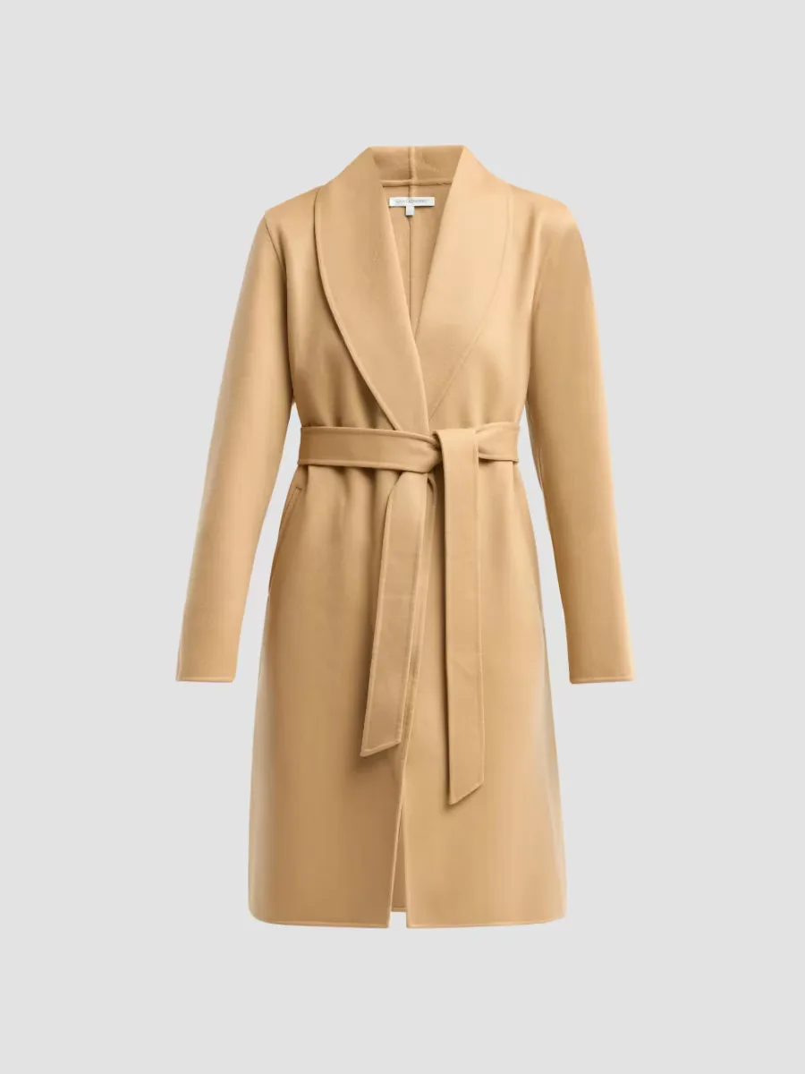 Double-Face Wool-Cashmere Wrap Coat
