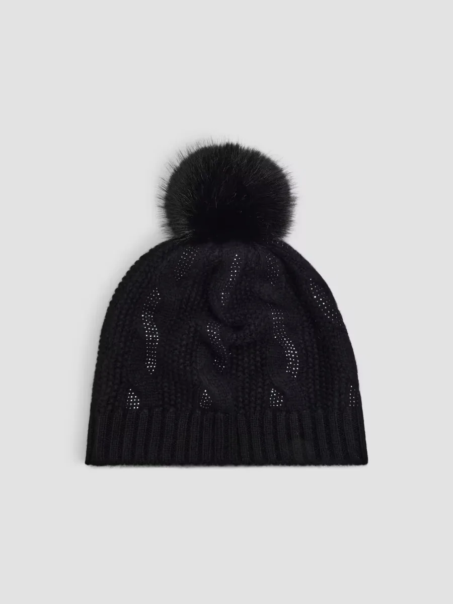 Chunky Cable-Knit Cashmere Beanie by Sofia Cashmere