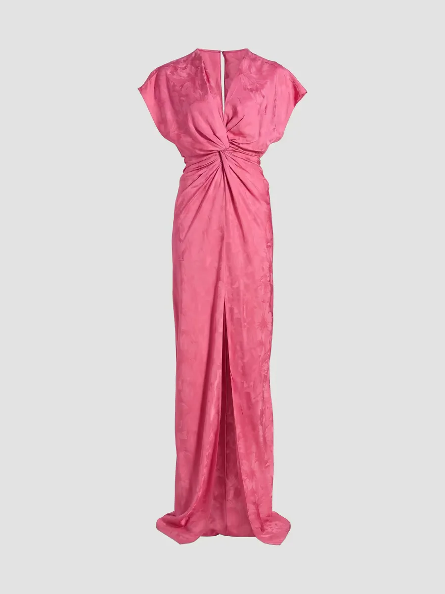 Jackie Floral Jacquard Twist-Front Gown by Prabal Gurung