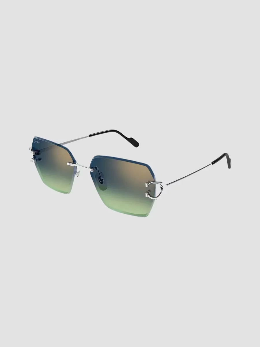 Motifs De Cartier 58MM Platinum-Plated Butterfly Sunglasses by Cartier's