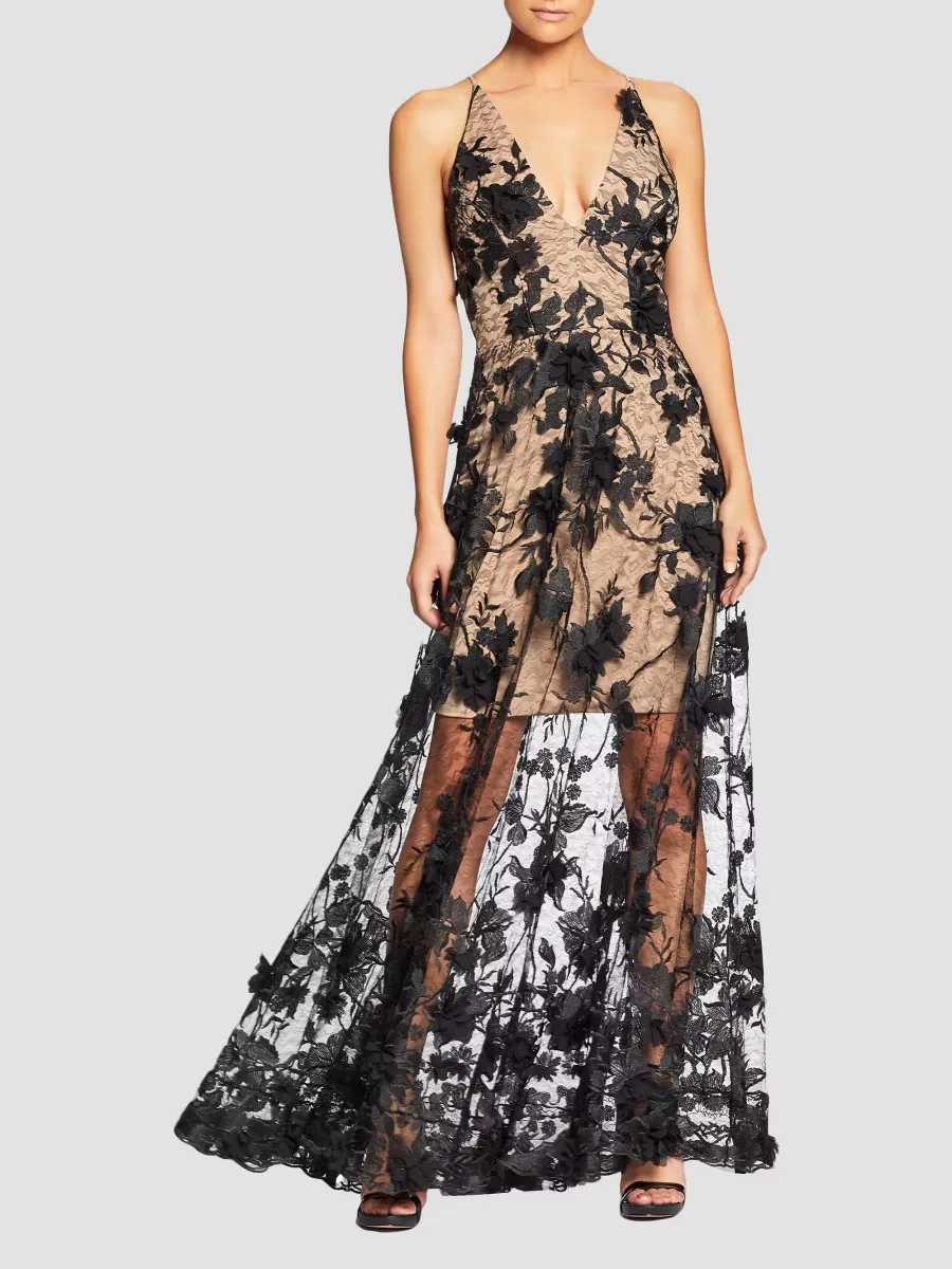 Sidney Sheer Lace Gown by Dress the Population