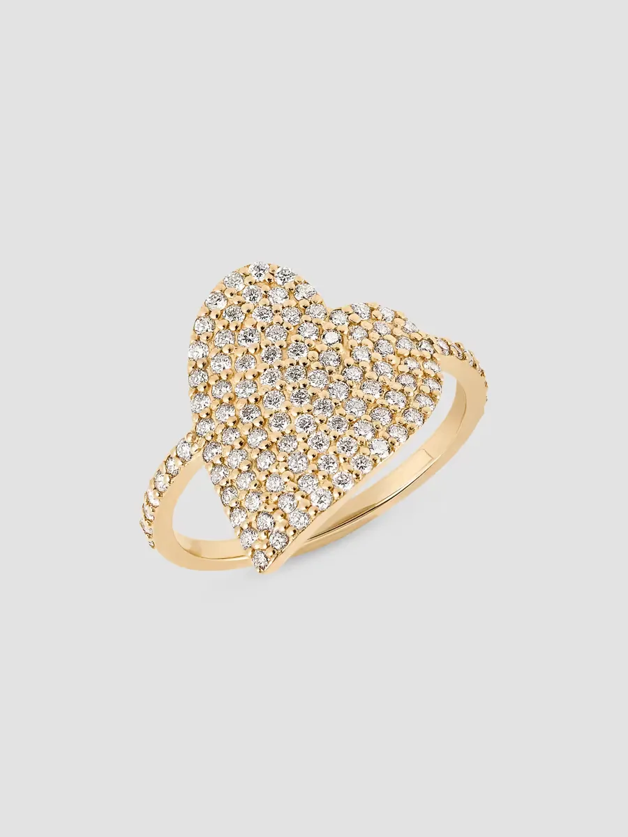 Wrapped in Love 14K Yellow Gold & 0.79 TCW Diamond Heart Ring by Lana