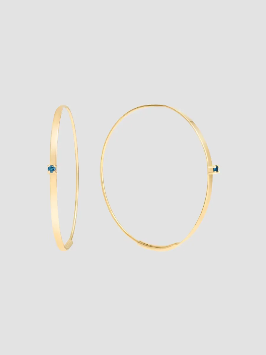 Magic Hoop 14K Yellow Gold & 0.03 TCW Blue Diamond Earrings by Lana