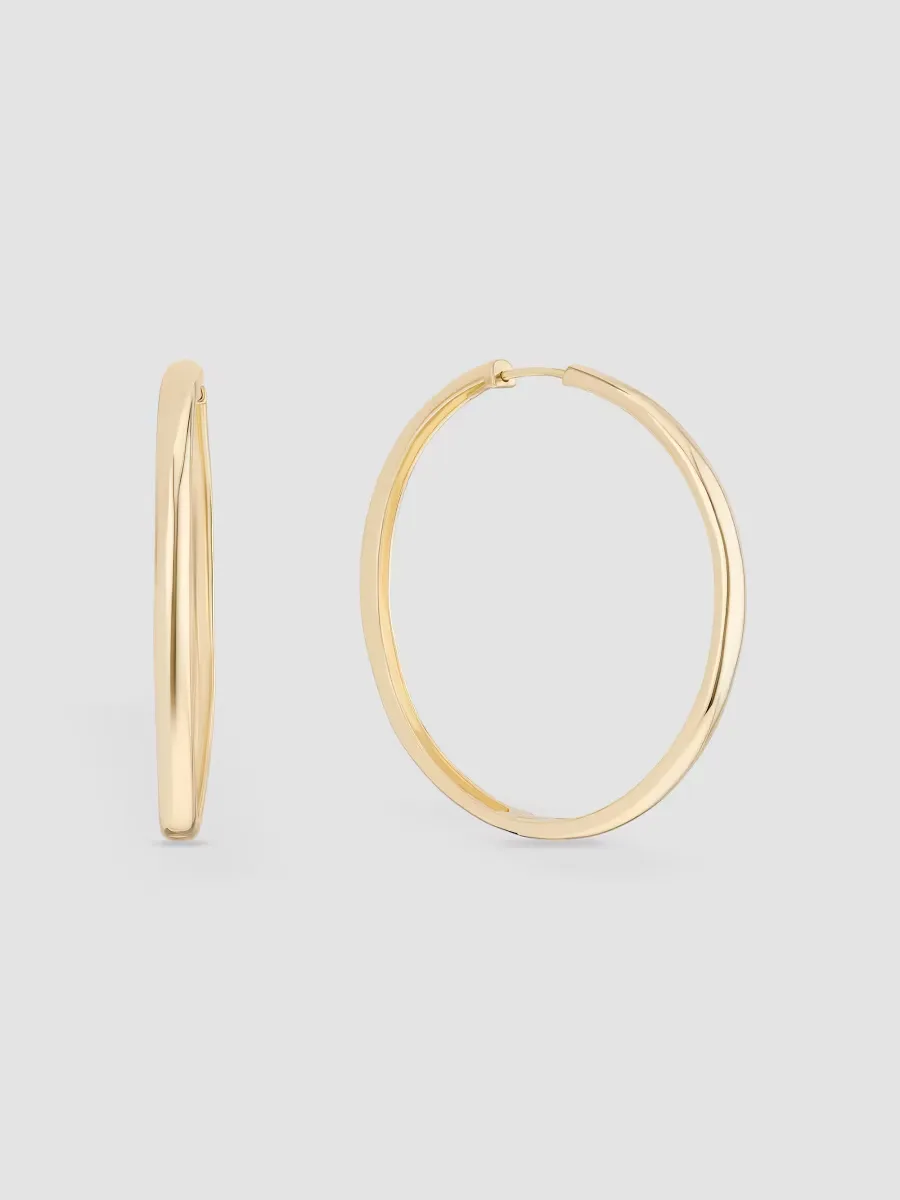 14K Yellow Gold Hoop Earrings by Lana