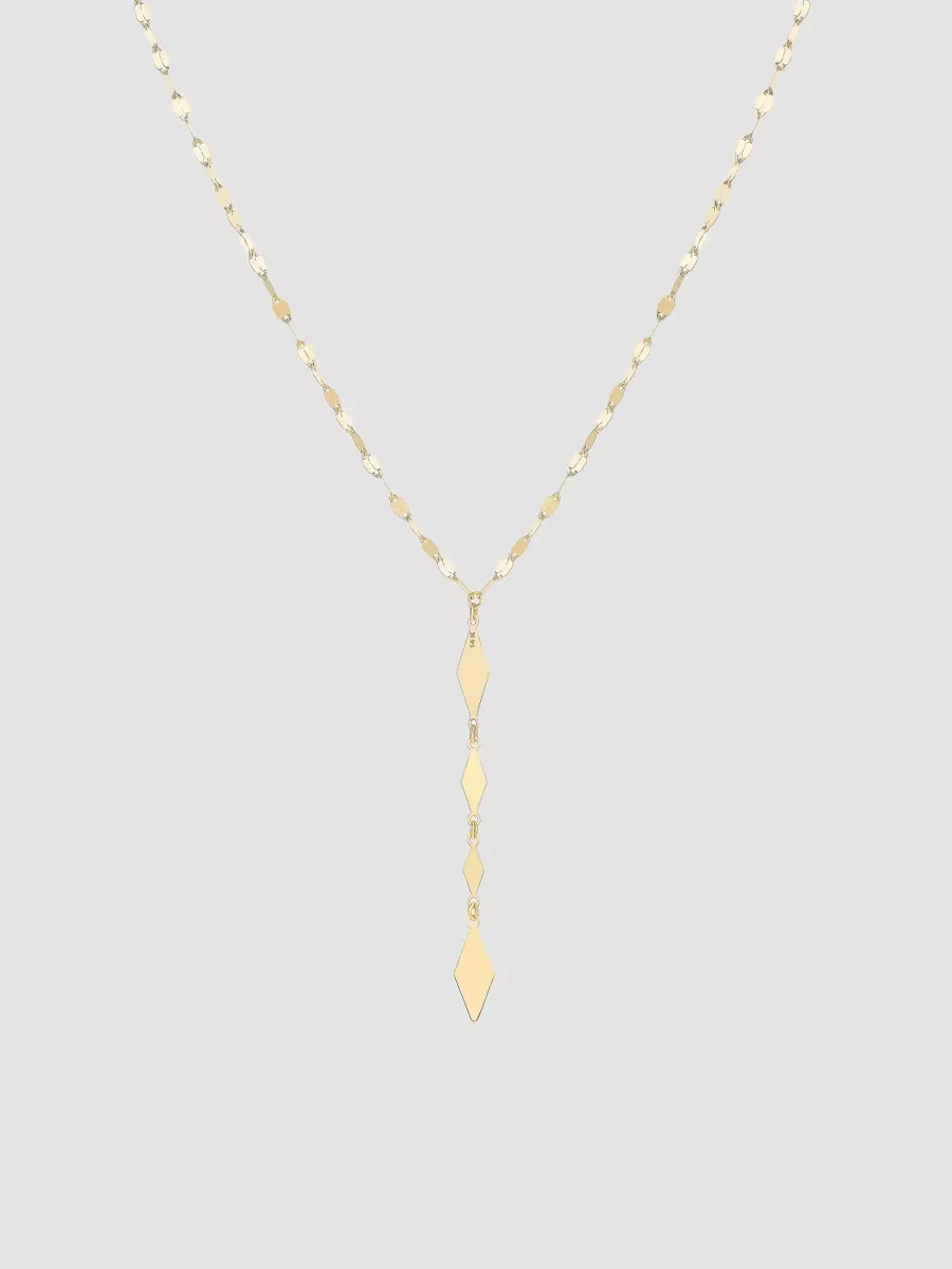14K Yellow Gold Lariat Chain Necklace by Lana