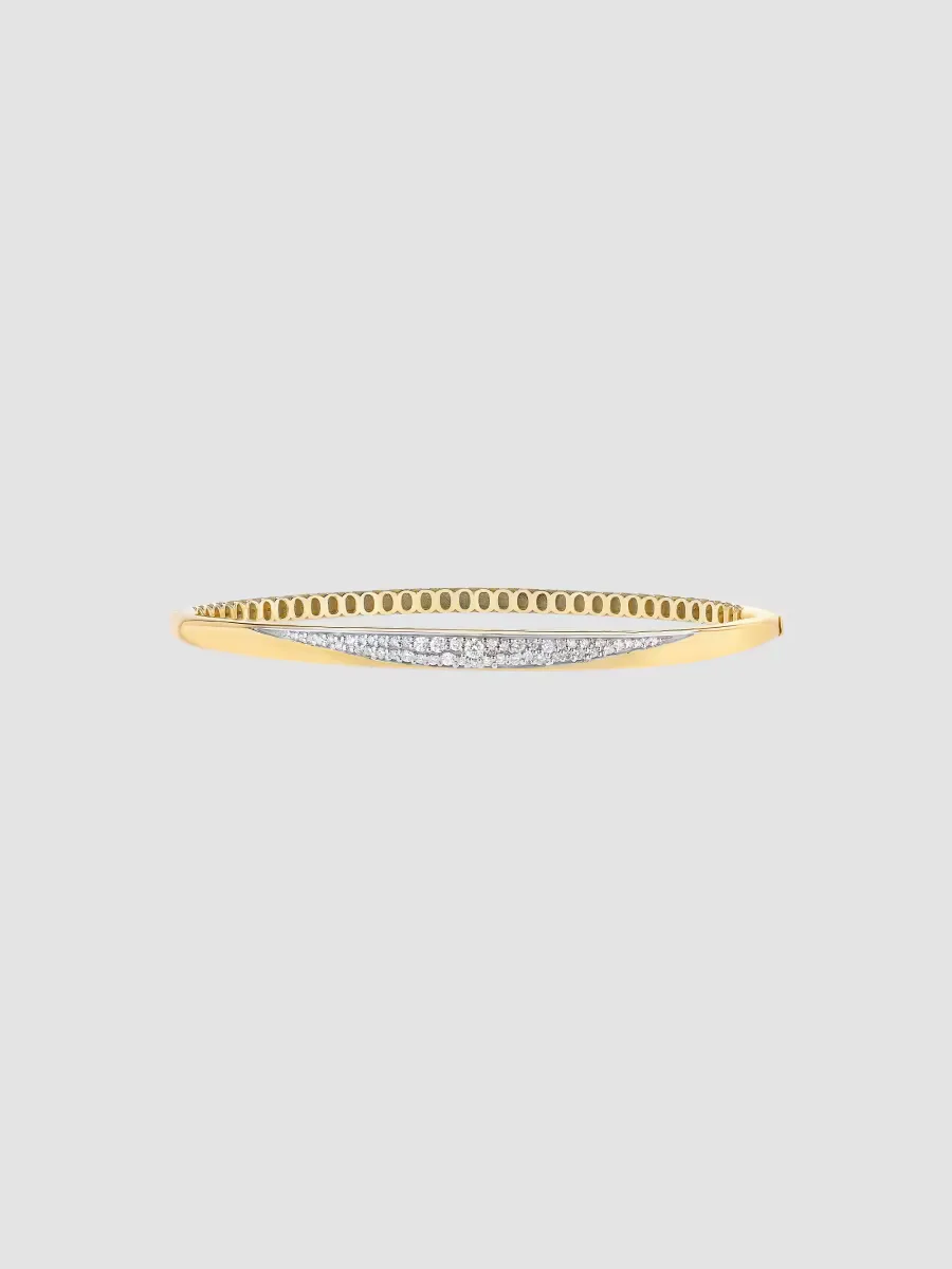 Protofusion 14K Yellow Gold & 0.36 TCW Diamond Hinged Bangle