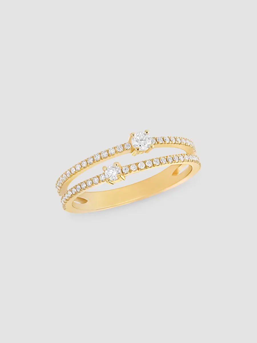 14K Yellow Gold & 0.36 TCW Diamond Split-Band Ring by Lana