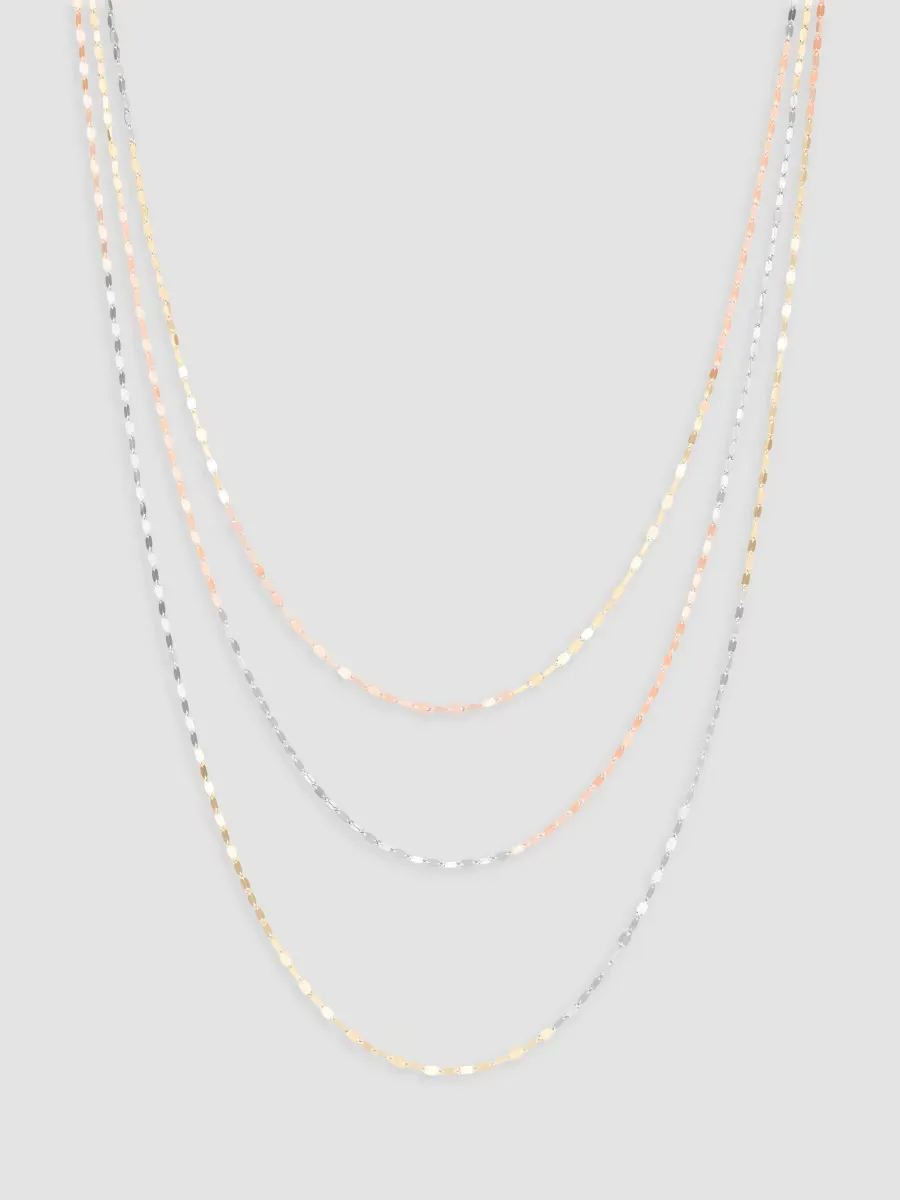 Blake Tri-Tone 14K Gold Triple-Strand Necklace by Lana