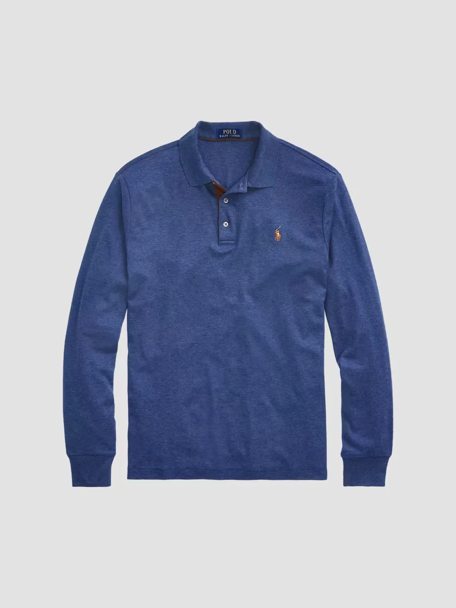 Cotton Interlock Long-Sleeve Polo Shirt
