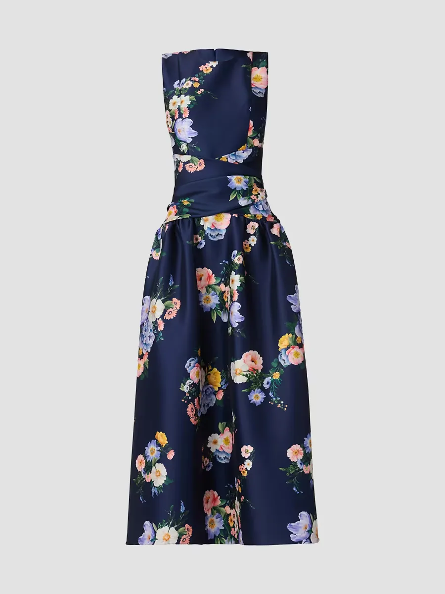 Marie Floral Mikado Cocktail Dress