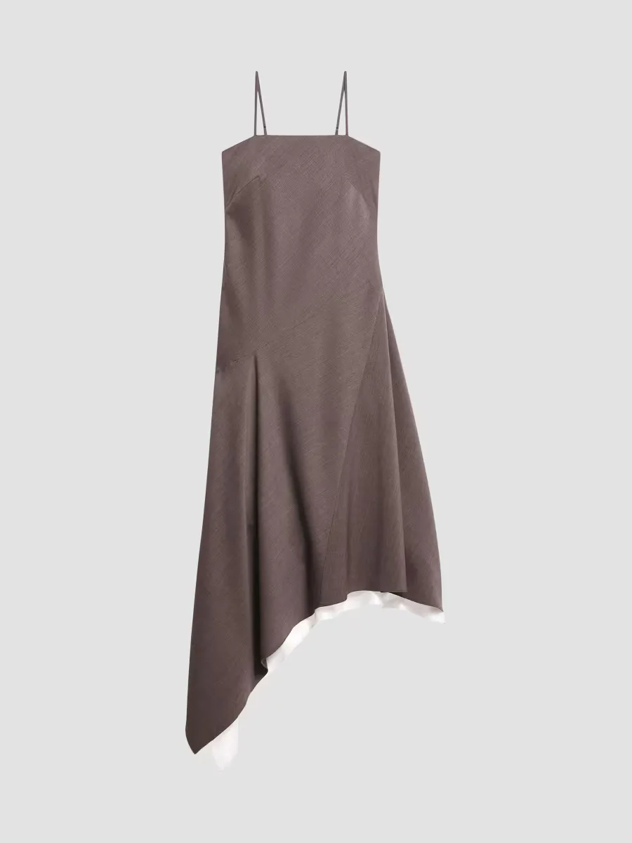 Layered Wool Scarf-Hem Dress by Helmut Lang