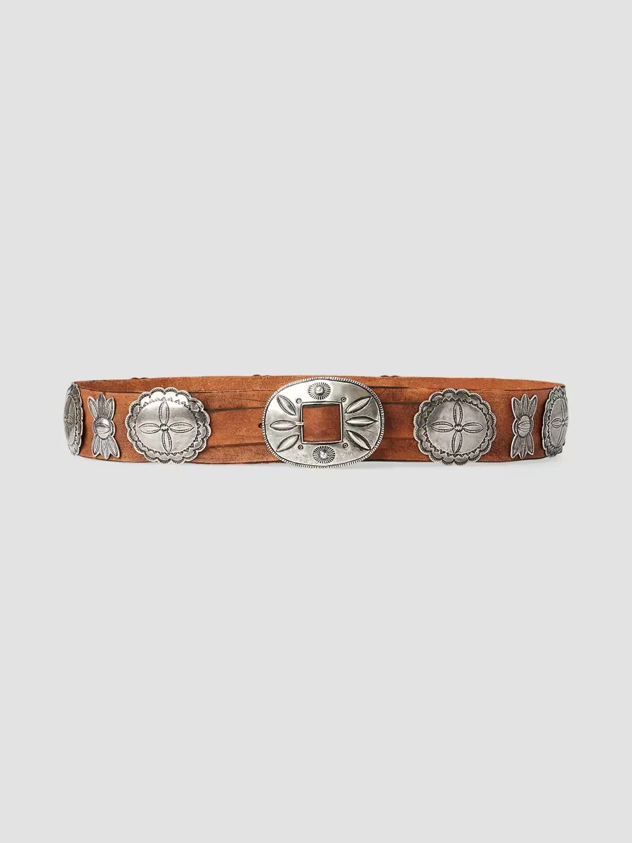 Collection Casted Concho Leather Belt by Ralph Lauren