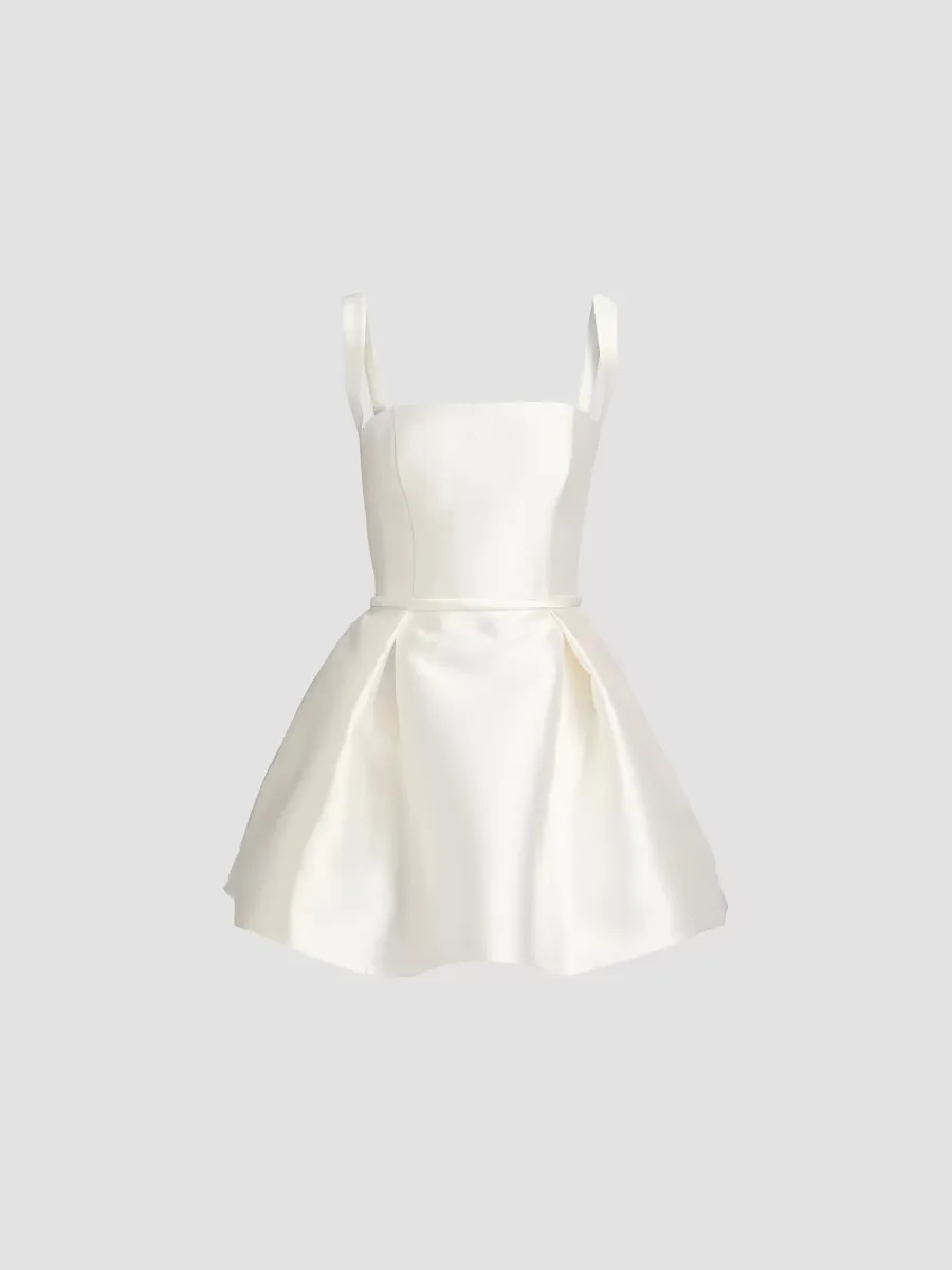 Satin Mini Fit & Flare Cocktail Dress by Amsale