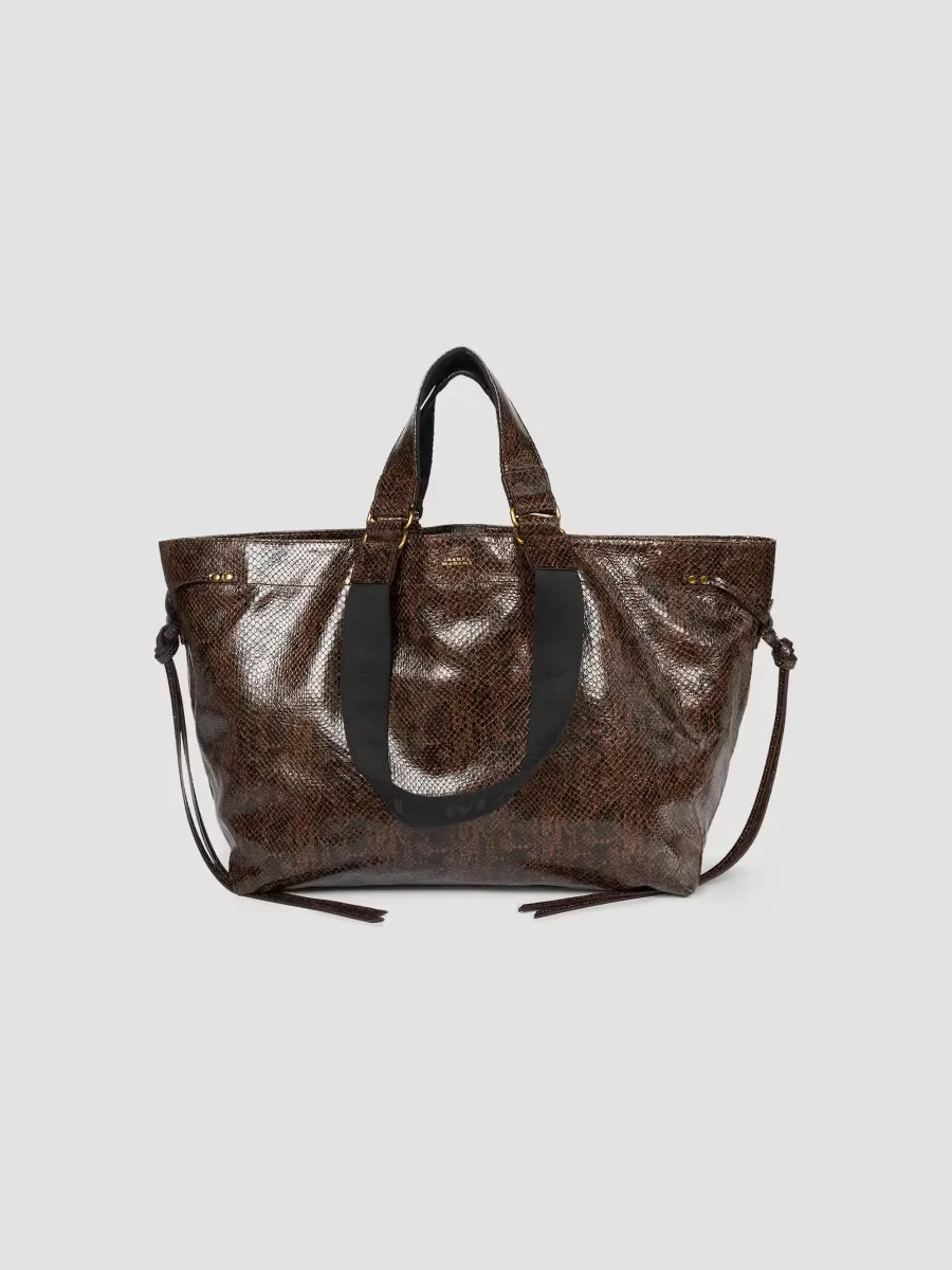 Wardy Python-Embossed Leather Tote Bag by Isabel Marant